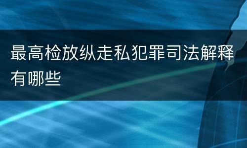 最高检放纵走私犯罪司法解释有哪些