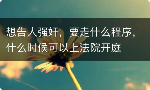 想告人强奸，要走什么程序，什么时候可以上法院开庭