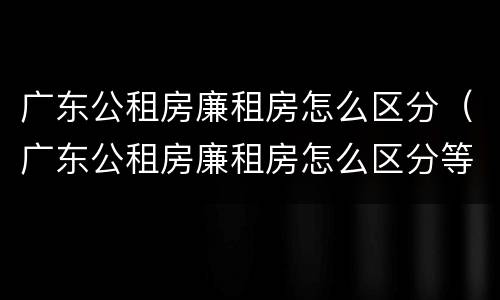 广东公租房廉租房怎么区分（广东公租房廉租房怎么区分等级）