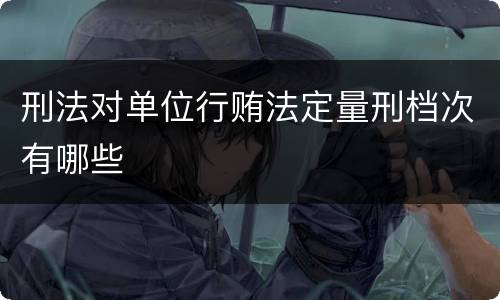 刑法对单位行贿法定量刑档次有哪些