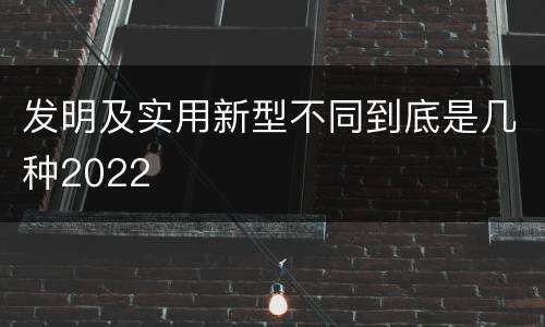 发明及实用新型不同到底是几种2022