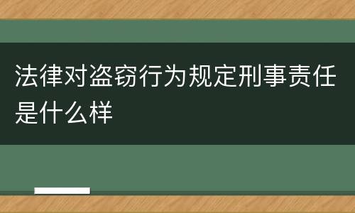 法律对盗窃行为规定刑事责任是什么样