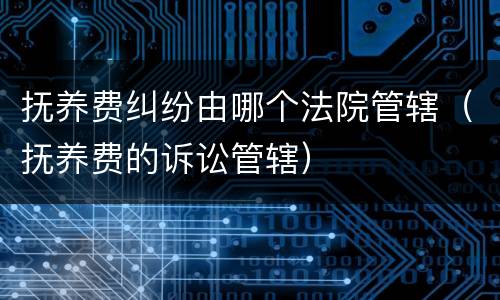 抚养费纠纷由哪个法院管辖（抚养费的诉讼管辖）