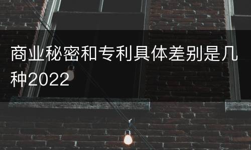 商业秘密和专利具体差别是几种2022