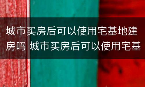 城市买房后可以使用宅基地建房吗 城市买房后可以使用宅基地建房吗现在