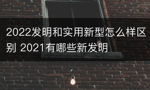 2022发明和实用新型怎么样区别 2021有哪些新发明