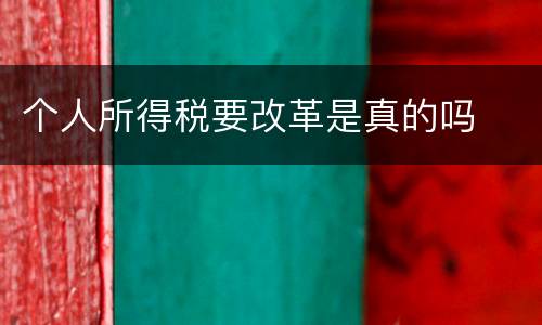 个人所得税要改革是真的吗
