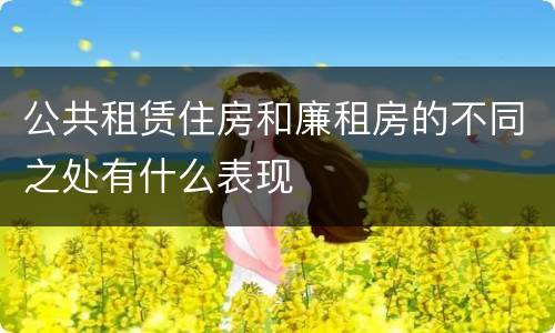 公共租赁住房和廉租房的不同之处有什么表现