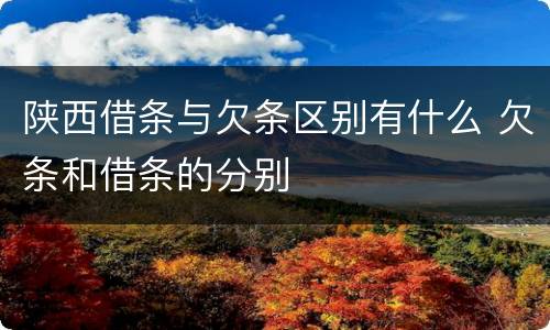 陕西借条与欠条区别有什么 欠条和借条的分别