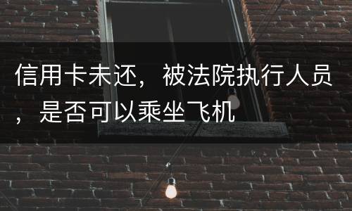 信用卡未还，被法院执行人员，是否可以乘坐飞机