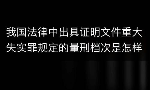 我国法律中出具证明文件重大失实罪规定的量刑档次是怎样的
