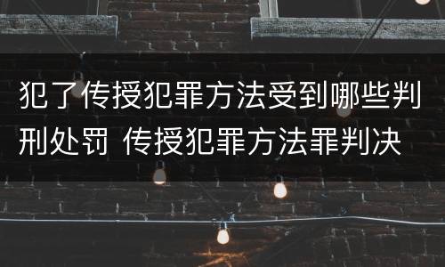 犯了传授犯罪方法受到哪些判刑处罚 传授犯罪方法罪判决