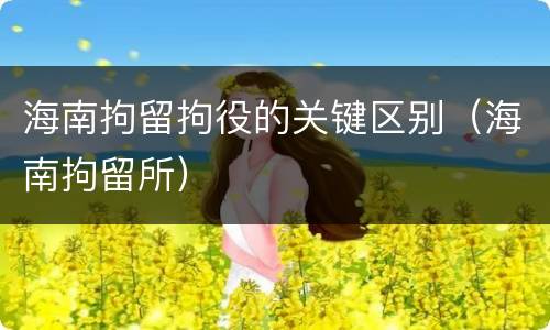 海南拘留拘役的关键区别（海南拘留所）