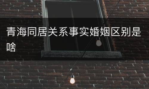 青海同居关系事实婚姻区别是啥