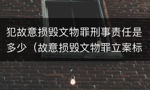 犯故意损毁文物罪刑事责任是多少（故意损毁文物罪立案标准）