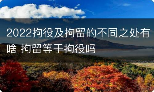 2022拘役及拘留的不同之处有啥 拘留等于拘役吗