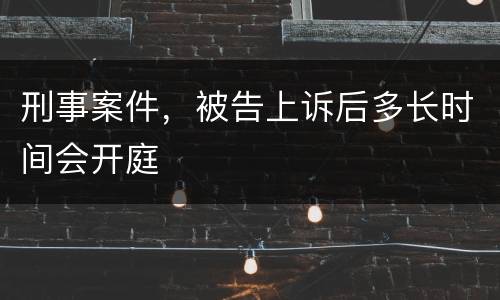 刑事案件，被告上诉后多长时间会开庭