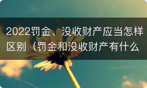2022罚金、没收财产应当怎样区别（罚金和没收财产有什么区别）