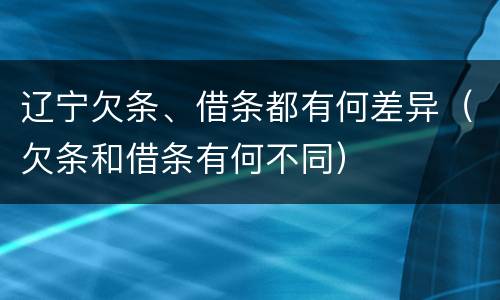 辽宁欠条、借条都有何差异（欠条和借条有何不同）