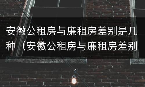 安徽公租房与廉租房差别是几种（安徽公租房与廉租房差别是几种情况）