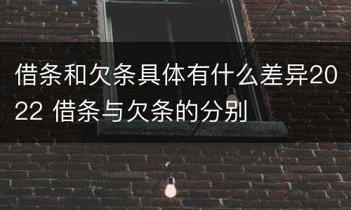 借条和欠条具体有什么差异2022 借条与欠条的分别