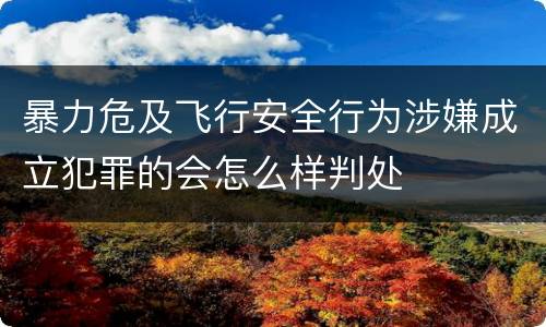 暴力危及飞行安全行为涉嫌成立犯罪的会怎么样判处