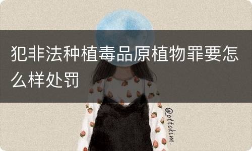 犯非法种植毒品原植物罪要怎么样处罚