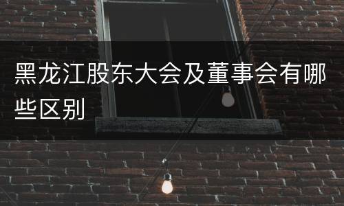 黑龙江股东大会及董事会有哪些区别