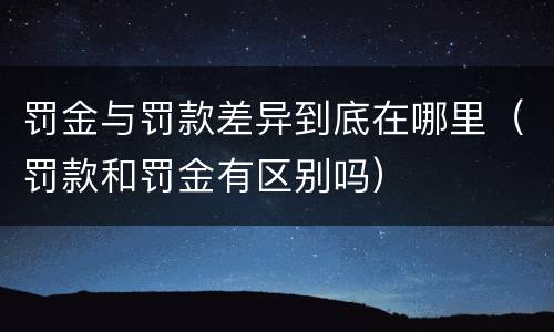 罚金与罚款差异到底在哪里（罚款和罚金有区别吗）