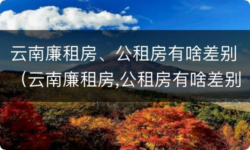 云南廉租房、公租房有啥差别（云南廉租房,公租房有啥差别吗）