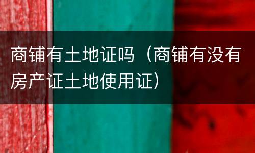 商铺有土地证吗（商铺有没有房产证土地使用证）