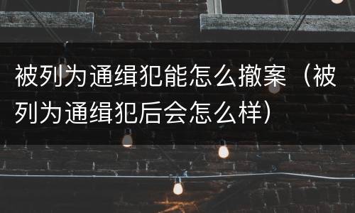 被列为通缉犯能怎么撤案（被列为通缉犯后会怎么样）