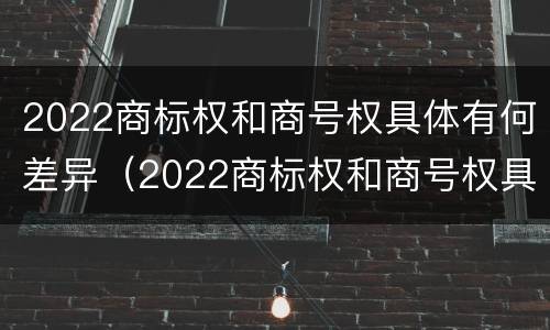 2022商标权和商号权具体有何差异（2022商标权和商号权具体有何差异呢）