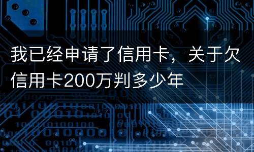 我已经申请了信用卡，关于欠信用卡200万判多少年