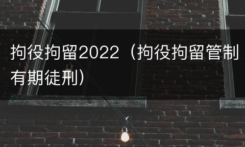 拘役拘留2022（拘役拘留管制有期徒刑）