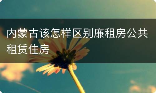 内蒙古该怎样区别廉租房公共租赁住房