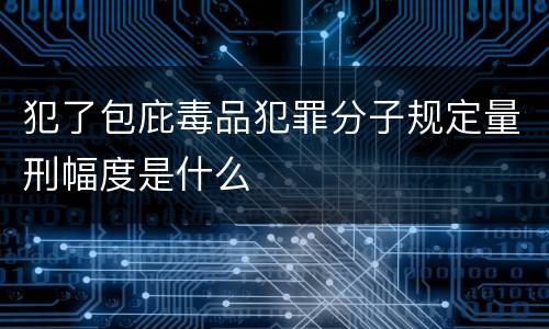 犯了包庇毒品犯罪分子规定量刑幅度是什么