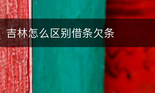 吉林怎么区别借条欠条