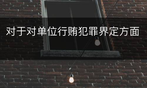 对于对单位行贿犯罪界定方面