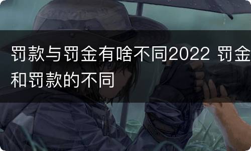 罚款与罚金有啥不同2022 罚金和罚款的不同