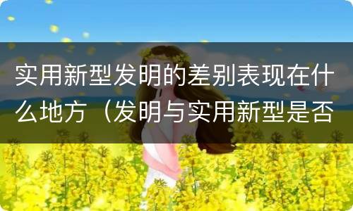 实用新型发明的差别表现在什么地方（发明与实用新型是否具有实用性）