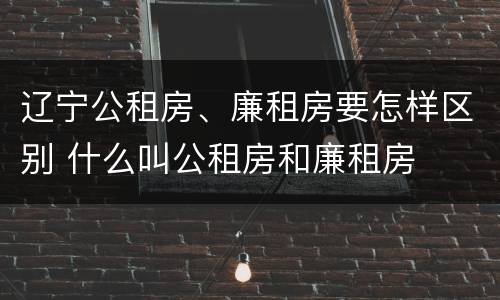 辽宁公租房、廉租房要怎样区别 什么叫公租房和廉租房