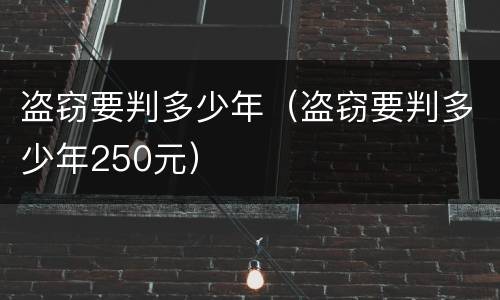 盗窃要判多少年（盗窃要判多少年250元）