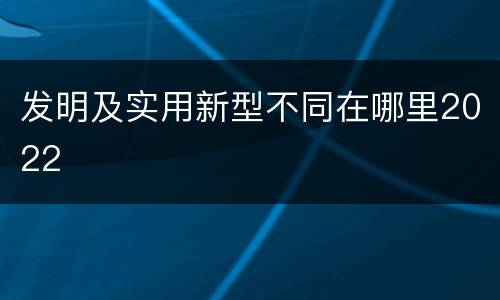 发明及实用新型不同在哪里2022