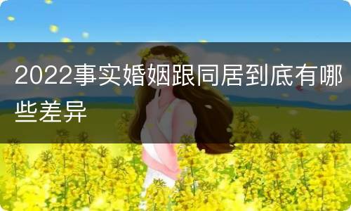 2022事实婚姻跟同居到底有哪些差异