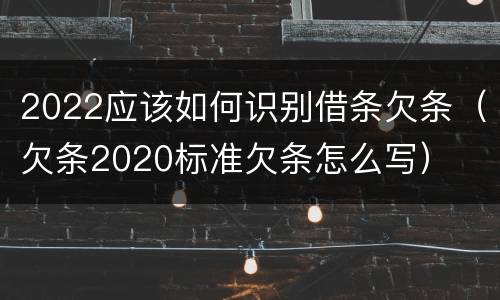 2022应该如何识别借条欠条（欠条2020标准欠条怎么写）