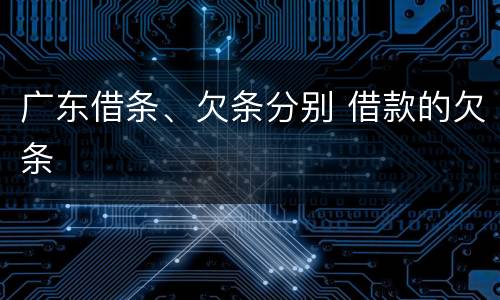 广东借条、欠条分别 借款的欠条