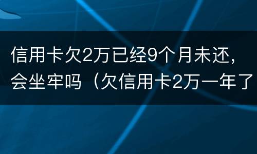 信用卡欠2万已经9个月未还，会坐牢吗（欠信用卡2万一年了会坐牢吗）
