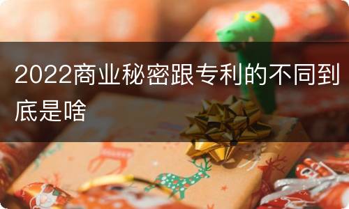 2022商业秘密跟专利的不同到底是啥