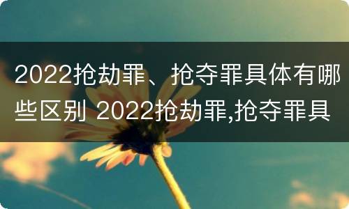 2022抢劫罪、抢夺罪具体有哪些区别 2022抢劫罪,抢夺罪具体有哪些区别和判刑